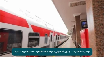 مواعيد القطارات.. جدول تفصيلي لحركة خط القاهرة – الإسكندرية السبت
